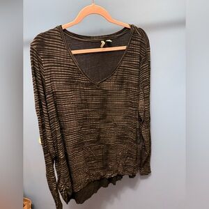 Cato Dark Striped Long Sleeve Top